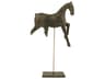 Distressed Dark Grey Resin Horse Sculpture