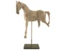 Distressed Taupe / Black Resin Horse Sculpture