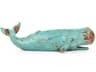 Distressed Turquoise / Brown 16" Sperm Whale Sculpture