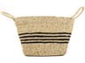 Beige / Dark Brown 18" Woven Basket