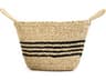 Beige / Dark Brown 15" Woven Basket