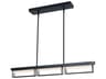 Abra Pane 3-Light Matte Black Geometric Linear Island Pendant