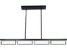 Abra Pane 4-Light Matte Black Geometric Linear Island Pendant