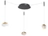 Abra Athena 3-Light Matte Black Brushed Brass Round Pendant