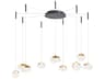 Abra Athena 9-Light Matte Black Brushed Brass Round Pendant