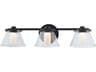 Abra Cone 3-Light Black Vanity Light