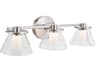 Abra Cone 3-Light Brushed Nickel Vanity Light