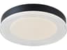 Abra Waves 1-Light Matte Black Round Flush Mount