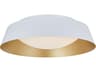 Abra Flare 1-Light Matte White Gold Dome Round Flush Mount
