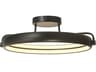 Abra Rave 1-Light Matte Black Round Semi Flush Mount