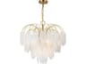 Artcraft Alessia 10-Light Brushed Brass White Tiered Chandelier