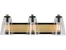 Artcraft Treviso 3-Light Black Brass Glass Vanity Light
