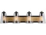 Artcraft Treviso 4-Light Black Brass Glass Vanity Light
