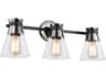 Artcraft Kanata 3-Light Black Brushed Nickel Glass Vanity Light