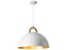 Artcraft Pantheon 1-Light Gold White Dome Pendant