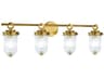 Artcraft Myla 4-Light Vintage Brass Vanity Light