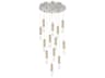 Artcraft Zara 13-Light Brushed Nickel Linear Round Pendant