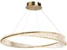 Artcraft Stella Brushed Brass Crystal LED Round Pendant