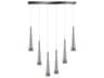 Artcraft Sunnyvale 6-Light Pearl Black Smoke Silver Linear Island Pendant