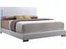 Acme Furniture Lorimar White Synthetic Leather Leg Wood King Platform Bed