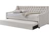 Acme Furniture Lianna Fog Fabric Gray Rubberwood Upholstered Twin Daybed Bed
