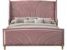Acme Furniture Salonia Pink Velvet Upholstered Queen Platform Bed