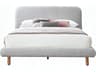 Acme Furniture Cleo Gray Boucle Rubberwood Upholstered King Platform Bed