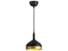 Artcraft Dash 1-Light Black Gold Mini Pendant