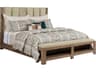 American Drew Skyline Meadowood Smoke Brown Hardwood Upholstered California King Panel Bed