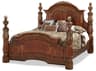 Michael Amini Villa Valencia Brown Poplar Wood King Poster Bed