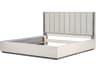 Michael Amini Pavira Stone White Upholstered King Platform Bed