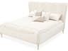 Michael Amini La Terrazza Starlight Creamy Pearl Beige Poplar Wood Upholstered King Panel Bed