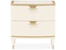 Michael Amini La Terrazza 2-Drawers Beige Poplar Wood Nightstand