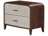 Michael Amini Houston 2-Drawers Brown Birch Wood Nightstand