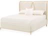 Michael Amini Scotts Square Light Champagne Gold Poplar Wood Upholstered Queen Platform Bed