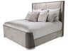 Michael Amini Roxbury Park Cement Gray Upholstered King Panel Bed