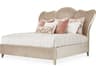 Michael Amini Villa Cherie Hazelnut Porcini Beige Birch Wood Upholstered California King Panel Bed