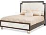 Michael Amini Belmont Place Cream Espresso Brown Poplar Wood Upholstered Queen Platform Bed