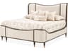 Michael Amini Camellia Field Linen Warm Pecan Beige Poplar Wood Upholstered King Panel Bed