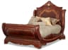 Michael Amini Cortina Honey Walnut Brown Solid Wood King Sleigh Bed