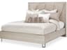 Michael Amini Marin Gray Upholstered California King Panel Bed