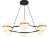 Alora Lighting Tagliato Matte Black Brushed Gold Globe Chandelier