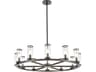 Alora Lighting Revolve 12-Light Urban Bronze Clear Cylinder Chandelier