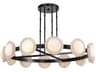 Alora Lighting Alonso Urban Bronze Alabaster Black Round Chandelier