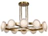 Alora Lighting Alonso Vintage Brass Alabaster Gold Round Chandelier
