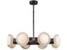Alora Lighting Alonso Urban Bronze Alabaster Black Round Chandelier