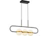 Alora Lighting Tagliato Matte Black Brushed Gold Globe Island Pendant