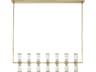 Alora Lighting Revolve 14-Light Natural Brass Cylinder Linear Island Pendant