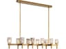 Alora Lighting Lucian 10-Light Vintage Brass Linear Island Pendant