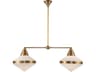 Alora Lighting Willard 2-Light Vintage Brass Geometric Island Pendant